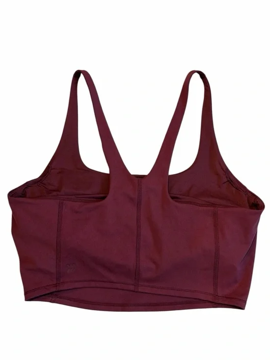 ALL IN MOTION Sports Bra LIGHT SUPPORT LONGLINE Dark Red UPF 50 Size XL - Picture 3 of 6